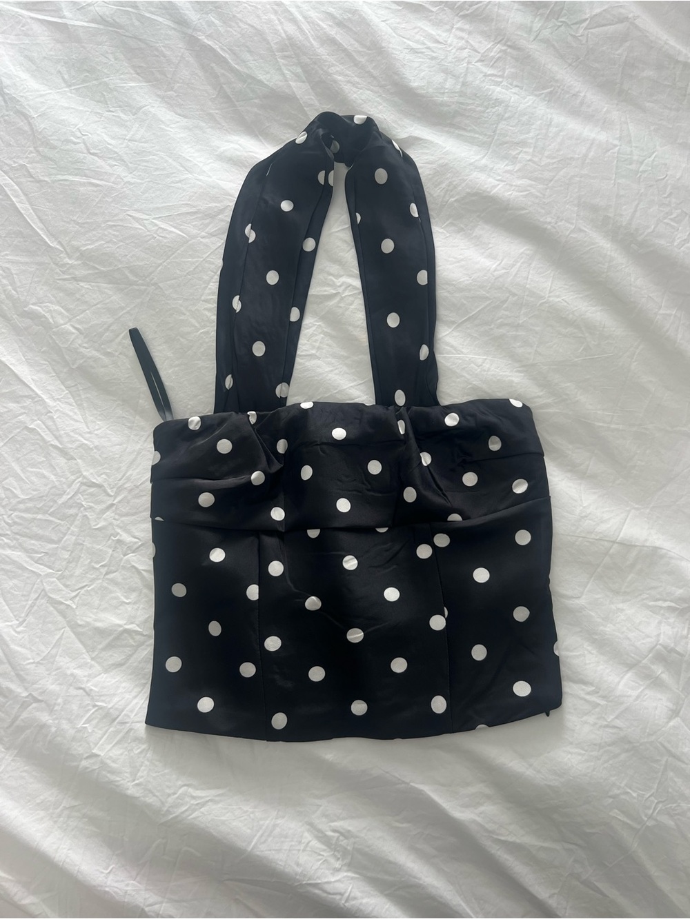 Polka Dot Halter Top - Black & White - Picture 3 of 4
